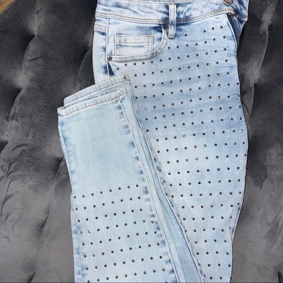 Bebe Bejeweled Rhinestone Jeans - Picture 4 of 8
